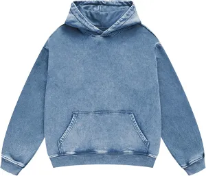 FAIABLE Acid Wash Hoodie Oversized Vintage Hoodies Heavyweight Distress Washed Sweatshirts for Women Men Couple