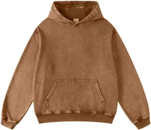FAIABLE Mens Womens Acid Wash Hoodie Unisex Oversized Vintage Hoodie Heavyweight Terry Hoodies Sweatshirts for Women Men 2025