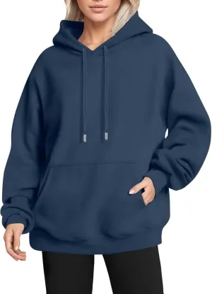 Fleece Oversized Hoodies for Women Baggy Drawstring Cotton Cute Sweatshirt Casual Raglan Hooded Pullover with Pockets