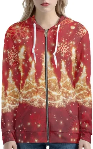 Irisjudy Women's Hoodies Traditional Tribal Art Zipper Jacket Oversized Sweatshirts, Lightweight Zip-up Hoodie with Pocket