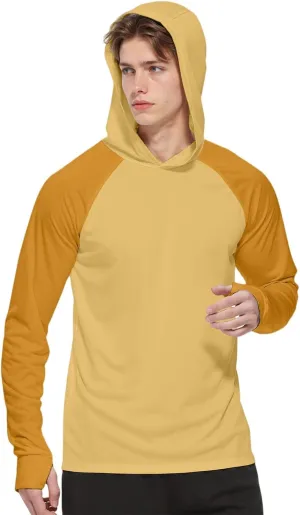 Mens Sun Protection Shirt Ice Silk Raglan Long Sleeve Lightweight Breathable Rash Guard SPF/UV Fishing Shirt