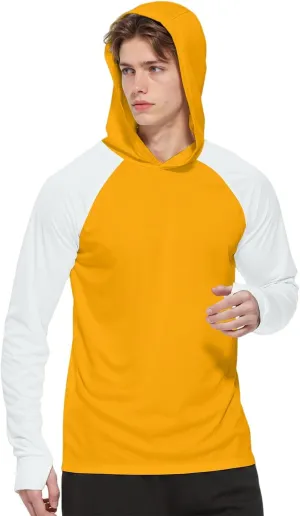 Mens Sun Protection Shirt Ice Silk Raglan Long Sleeve Lightweight Breathable Rash Guard SPF/UV Fishing Shirt