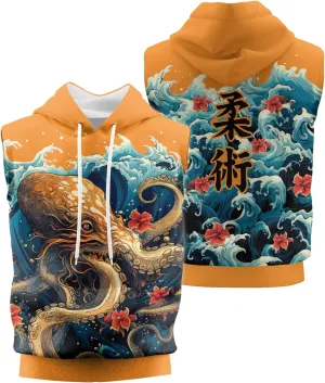 Octopus Gym Muscle Sweater for Men Workout Sleeveless Hoodie Gym Short Sleeve Hoodies