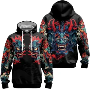 Samurai Mens Hooded Sweatshirt 3D Printed Graphic Pullover Streetwear Hoodies for Men and Women