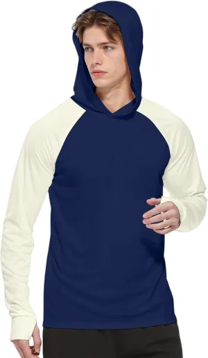 Sun Protection Shirt for Men Ice Silk Raglan Long Sleeve Lightweight Breathable Rash Guard SPF/UV Fishing Shirt