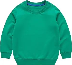 Toddler Baby Boys Girls Crewneck Long Sleeve Pullover Sweatshirt Solid Casual Oversized Cotton Tops Infant Girl