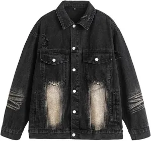Unisex Vintage Denim Jacket Streetwear Coat