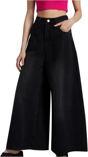 Women Jeans High Waisted Trendy Stretch Boyfriend Baggy Jeans Straight Wide Leg Casual Denim Pants Teen Girls Trousers